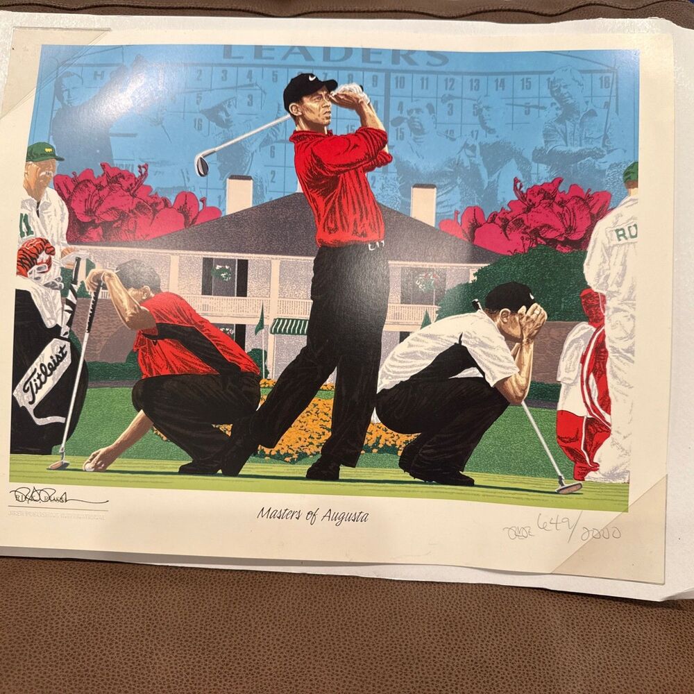 Rick Rush “The Masters Of Augusta” Serigraph Limited Edition Golf Print #1835